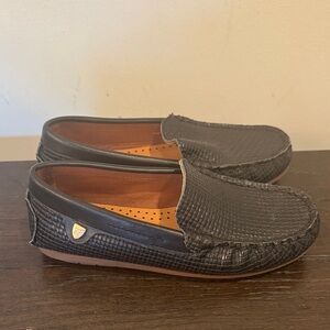 Venettini Black Textured Slip-On Loafers NEW in box